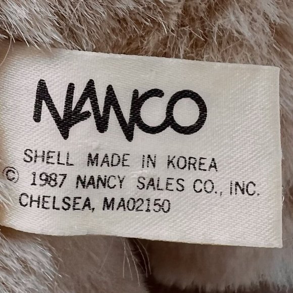Nanco Tan Plush Puppy Dog "Kistie" 12" Vintage 1987 Pink Bow Original Tag‎ - Picture 6 of 7